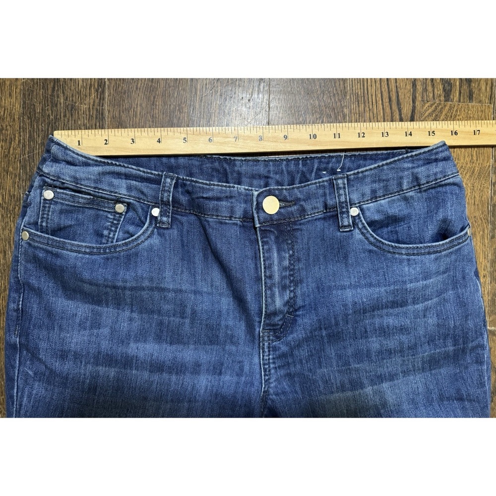 Christopher & Banks Blue Jeans Women's Size 10 Floral Embroidered Mid Rise - Picture 6 of 9